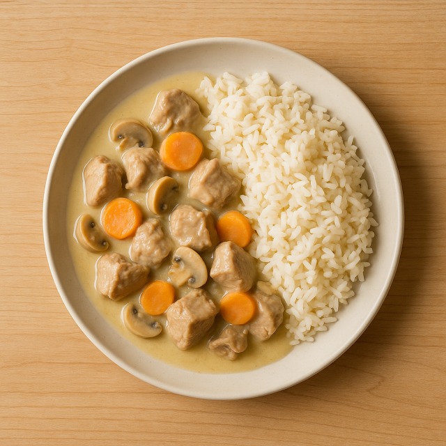 La blanquette de veau avec riz