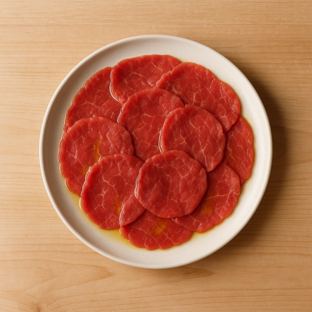 Le carpaccio de bœuf avec huile